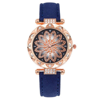 Mädchenuhr Analog Rosé Zifferblatt Rosette